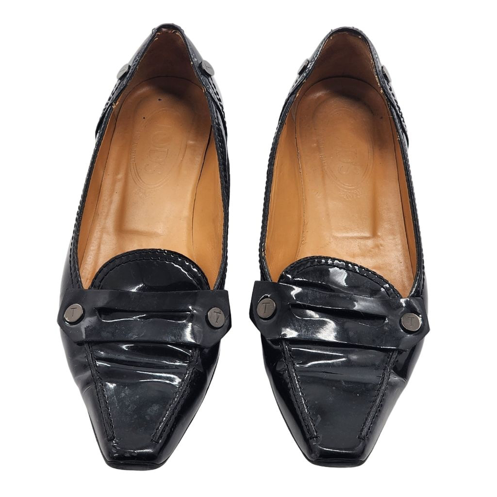 Women's Tod's Black Patent Leather Flats & Loafers Size 7